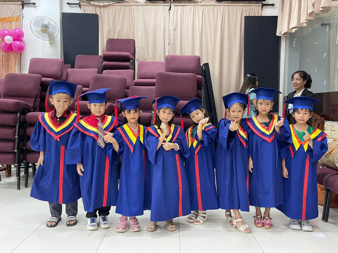 Students in graduation ceremony